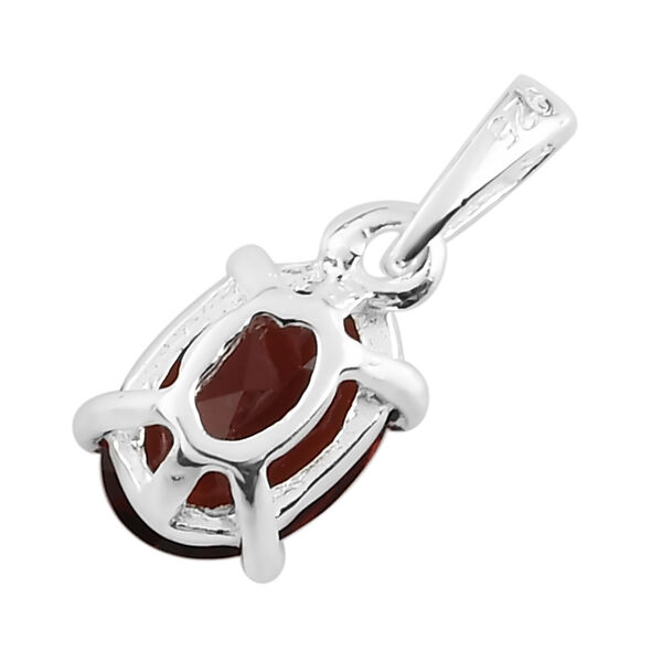 2er- Set, rote Granat-Ohrstecker und Anh&auml;nger, 925 Silber ca. 2,08 ct image number 6