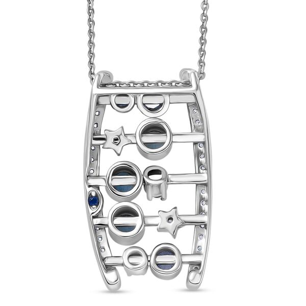 GP Celestial Kollektion- Schweizer Blautopas, Zirkon und blauer Saphir Anhänger mit 50cm Kette - 1,45 ct. image number 6
