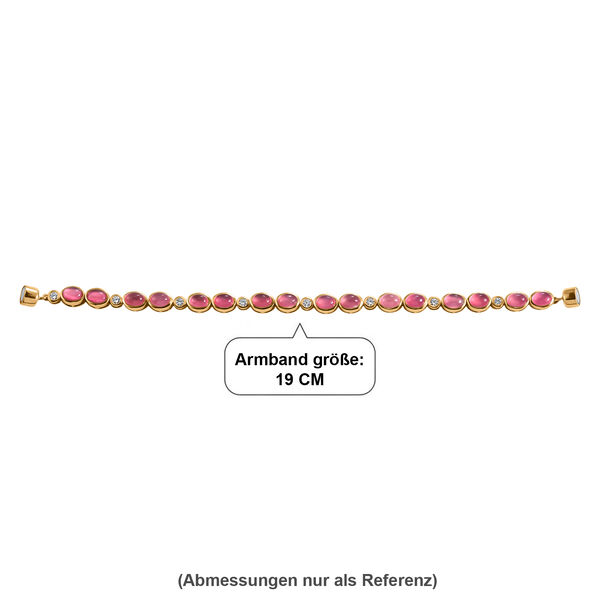 D'Joy Flamingo Mondstein, Moissanit Armband ca. 19 cm 925 Silber 750 Gelbgold vermeil ca. 15,81 ct. image number 4