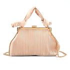 Plissiertes Design Crossbody Bag mit Knotenhenkel, 23 x 10 x 15 cm, Gold