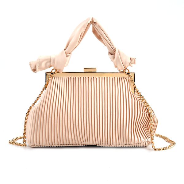 Plissiertes Design Crossbody Bag mit Knotenhenkel, 23 x 10 x 15 cm, Gold image number 0