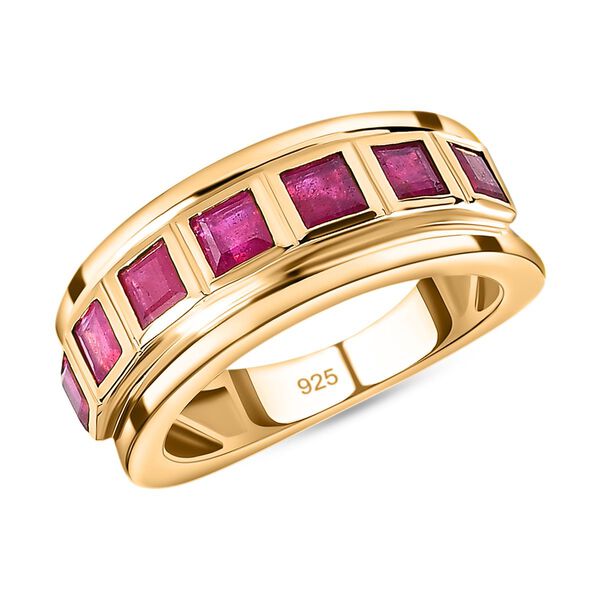 Afrikanischer Rubin (Fissure gef&uuml;llt) Ring, 925 Silber vergoldet, (Gr&ouml;&szlig;e 16.00), ca. 1.97 ct image number 4