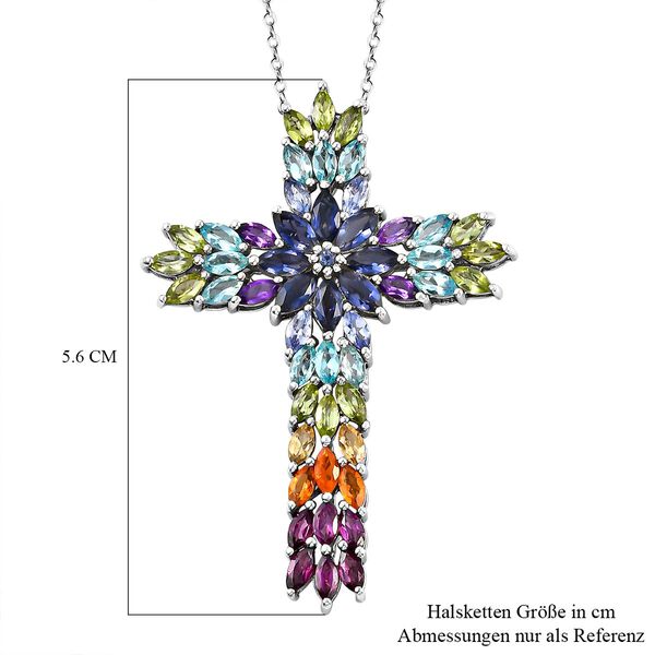 Mehrfarbiger Edelstein-Anh&auml;nger mit Kette- 7,89 ct. image number 6