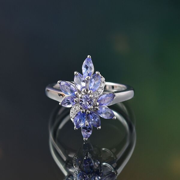 Tansanit und Moissanit Ring  - 1,75 ct. image number 2