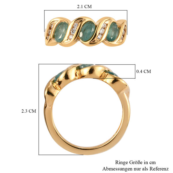 Grandidierit und Zirkon-Ring, 925 Silber vergoldet  ca. 0,84 ct image number 7