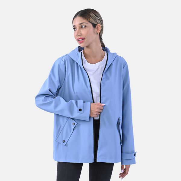 LA MAREY - Luxus Allround Jacke mit Kapuze, Größe M, Blau image number 3