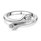 Weißer Diamant Ring, 925 Silber platiniert (Größe 16.00) ca.