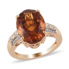 Madira Citrine und Zirkon Solitär Ring 925 Silber 585 Vergoldet image number 3
