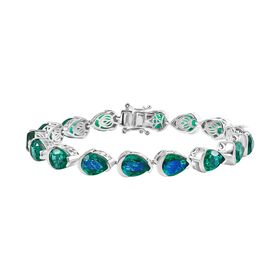 D joy Pfau Quarz Triplette Armband ca. 19 cm 925 Silber rhodiniert ca. 29.89 ct
