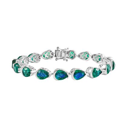 D joy Pfau Quarz Triplette Armband ca. 19 cm 925 Silber rhodiniert ca. 29.89 ct