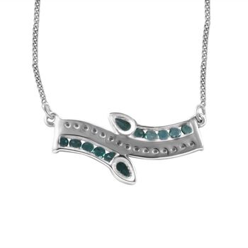 AAA Kagem Sambische Smaragd Halskette,  ca. 45 cm 925 Silber rhodiniert ca. 1,26 ct.