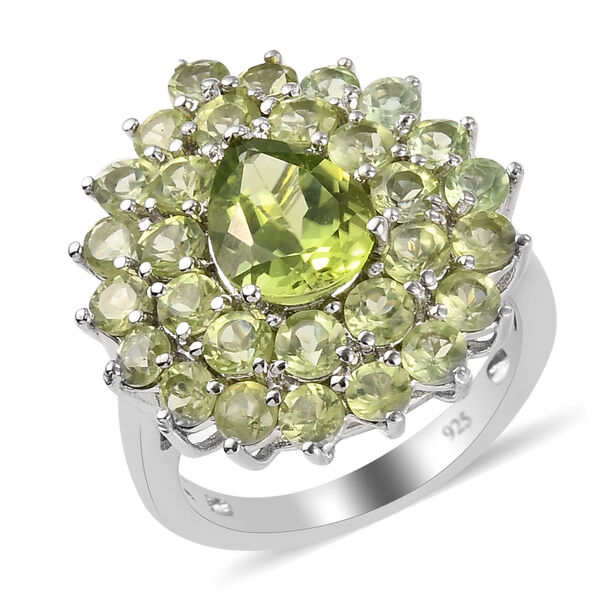 Natürlicher Peridot Ring 925 Silber platiniert  ca. 4,61 ct image number 5