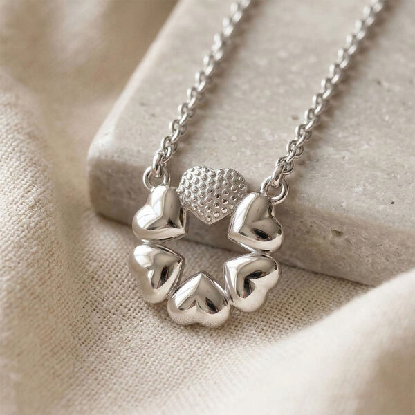 Halskette mit Herzmotiven, 45cm image number 1