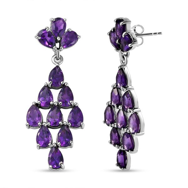 Lusaka Amethyst-Ohrringe, 925 Silber platiniert ca. 8,71 ct