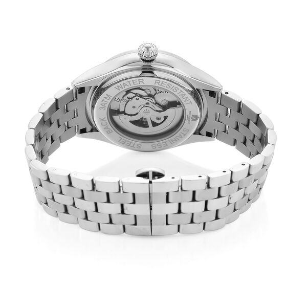 WILLIAM HUNT - Automatik Armbanduhr mit mechanischem Uhrwerk Sternenhimmel Zifferblatt, 316L Edelstahl, Silber image number 7