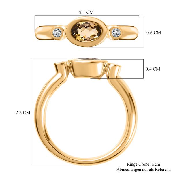 AA natürlicher goldener Tansanit und Zirkon Ring- 0,47 ct. image number 7