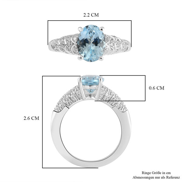 Espirito Santo Aquamarin und  Zirkon Ring, ca. 2,15 ct image number 8