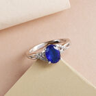 AA tansanischer, blauer Spinell und weißer Zirkon-Ring, 925 Silber platiniert  ca. 1,62 ct image number 1