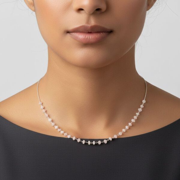 Nat&uuml;rlicher, &auml;thiopischer Welo Opal Halskette ca. 50 cm 925 Silber ca. 2,40 ct. image number 2