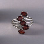 Roter Granat bypass Ring Edelstahl  ca. 2,88 ct image number 1