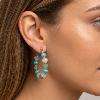 Multi-Edelstein-Ohrringe- 59 ct.