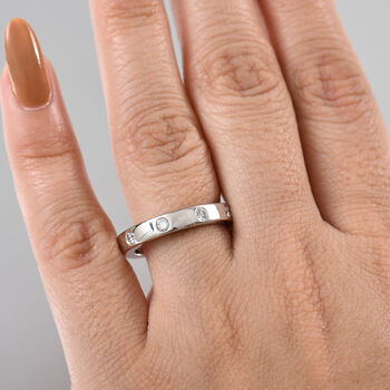 LUXURIANT VS-EF Labor Diamant Ring, 925 Silber rhodiniert - 0,50 ct.