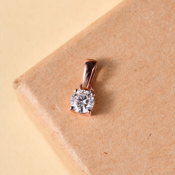 Moissanit Anh&auml;nger, 925 Silber 750 Ros&eacute;gold Vermeil - 0,22 ct.