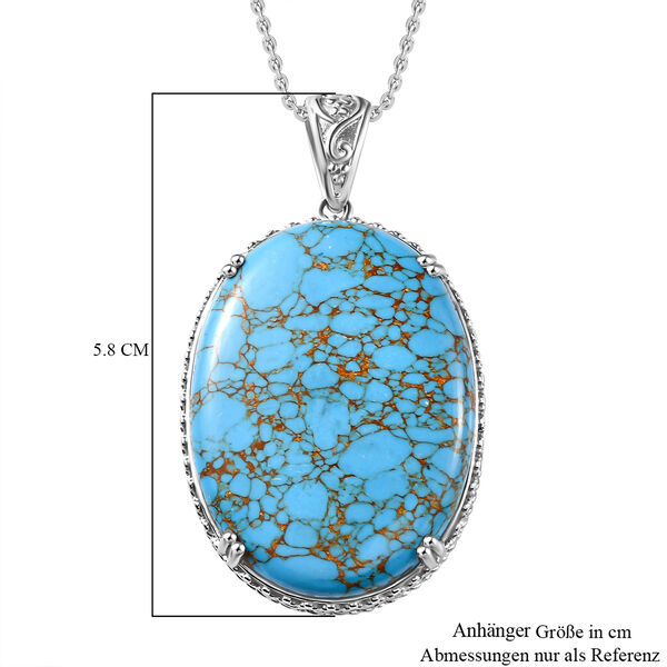 Blauer Mojave T&uuml;rkis-Anh&auml;nger mit 50cm Kette - 55,79 ct. image number 6