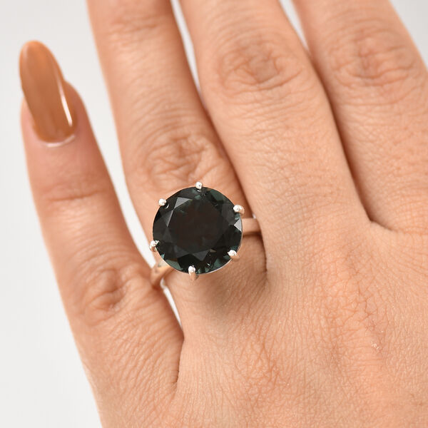 Farbwechsel-Alexandrit-Quarz-Triplette Ring, 925 Silber rhodiniert (Gr&ouml;&szlig;e 17.00) ca. 9.74 ct image number 2