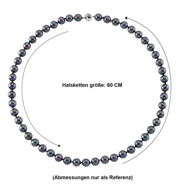 Mehrfarbige Muschelperlen (9-11 mm) Halskette ca. 60 cm 316L Edelstahl image number 6