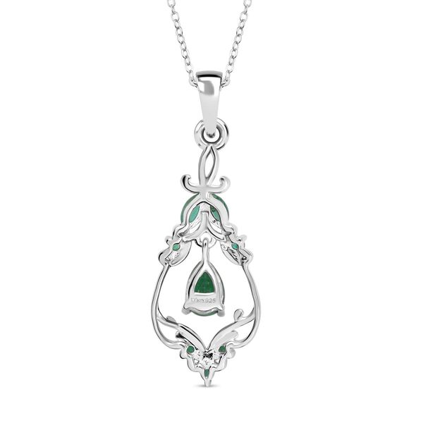Timeless Regal - D joy Kagem Sambischer Smaragd, Smaragd Anh&auml;nger mit Kette, 925 Silber rhodiniert, 925 Silber Rhodiniert und 750 Gelbgold Vermeil ca. 0,64 ct. image number 5