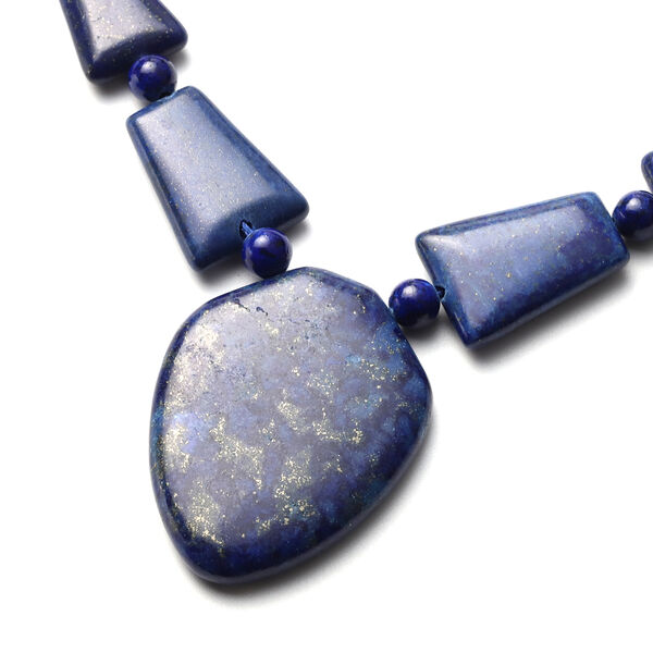 Lapislazuli-Halskette, ca. 45+5 cm in Edelstahl ca. 281,50 ct image number 2