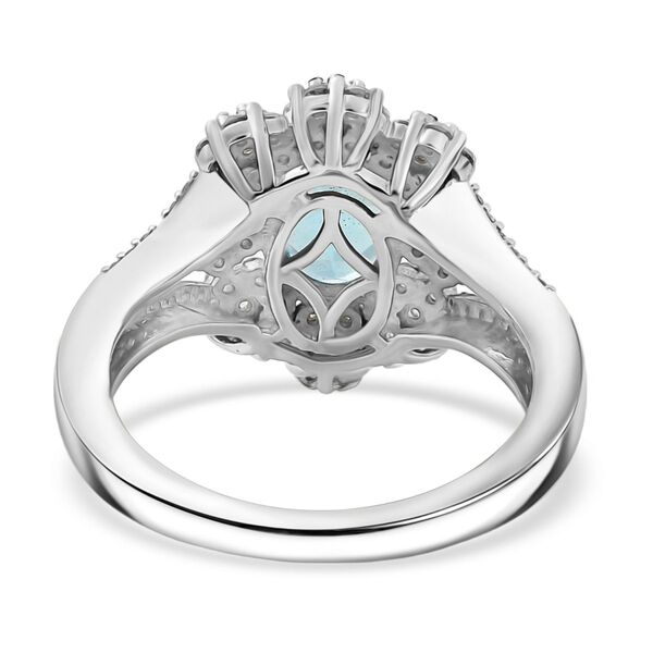 Djoy AAA Betroka Blauer Apatit Ring 925 Silber rhodiniert (Größe 17.00) ca. 2.06 ct image number 5