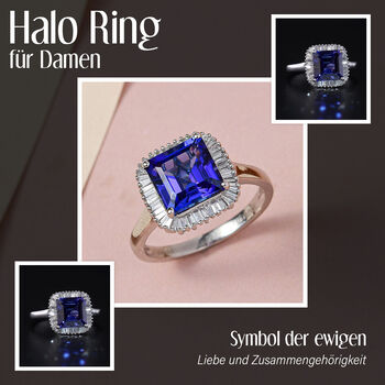 RHAPSODY AAAA Tansanit und VS EF Diamant Ring in 950 Platin - 3,41 ct.