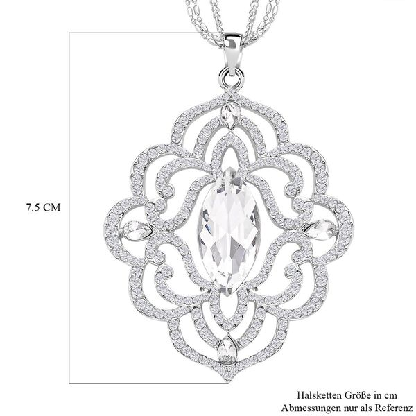 Weißer Kristall-Anhänger mit Kette in Silberton - 2 ct. image number 4