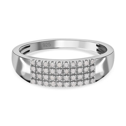 Weißer Diamant Ring 925 Silber platiniert (Größe 17.00) ca. 0.20 ct
