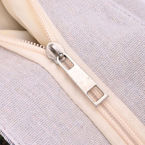 Gewebte Jute-Tasche mit Blumen, Schwanenmuster image number 6