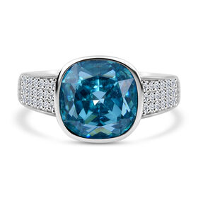 LUSTRO STELLA blauer und weißer Zirkonia-Ring - 9,03 ct.