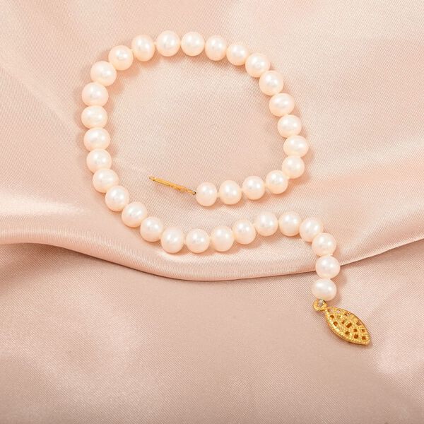 S&uuml;&szlig;wasser Perle Armband ca. 18 cm Messing Gelbes Gold image number 1