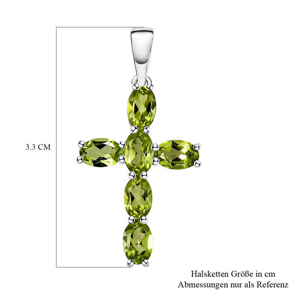 Peridot Kreuz Anhänger - 2,87 ct. image number 6