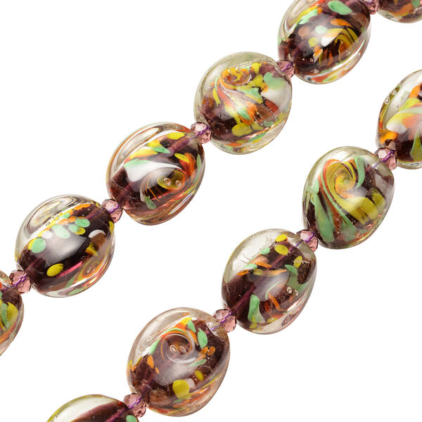 Lila Muranoglas Stil Halskette ca. 53+5 cm image number 3