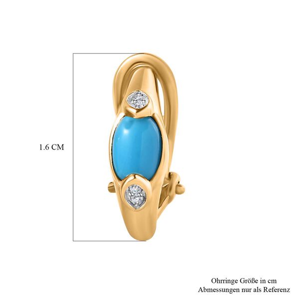 AA Sleeping Beauty Türkis und Zirkon Ohrringe - 1,02 ct. image number 5