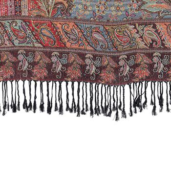 Schal mit dekorativem Muster und Fransen, 70x180 cm, Rot