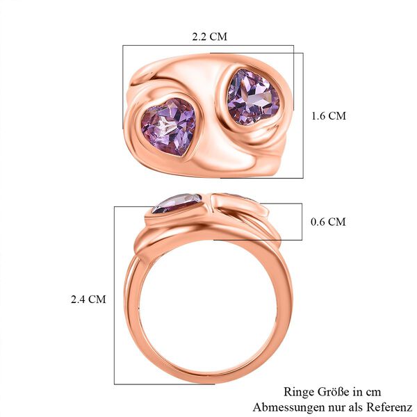 GP Amore Kollektion - Rose De France Amethyst und Kanchanaburi  blauer Saphir-Ring - 2,03 ct. image number 6