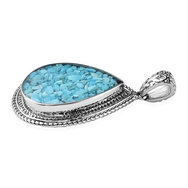 Sleeping Beauty T&uuml;rkis-Fragment Anh&auml;nger, Edelstahl ca. 8,00 ct image number 4