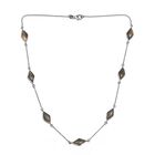 Feuer Labradorit Halskette, ca. 50 cm, 925 Silber platiniert ca. 18.10 ct image number 0