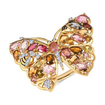 GP Trionfo Kollektion - mehrfarbiger Turmalin, Zirkon und blauer Saphir-Ring - 4,26 ct.