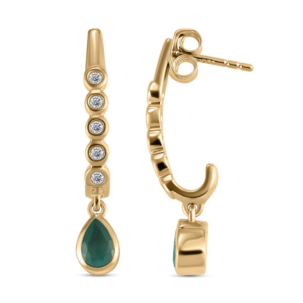 Grandidierit und weiße Zirkon-Ohrringe, 925 Silber vergoldet ca. 1.06 ct image number 4