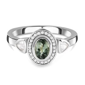 Grüner Tansanit und Zirkon-Ring - 1,09 ct.