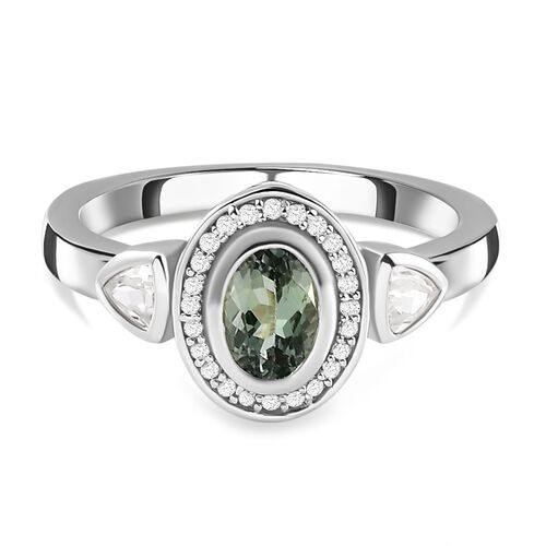 Grüner Tansanit und Zirkon-Ring - 1,09 ct. image number 0